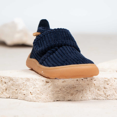 Bisgaard Navy Corduroy Barefoot Basic Home Shoe