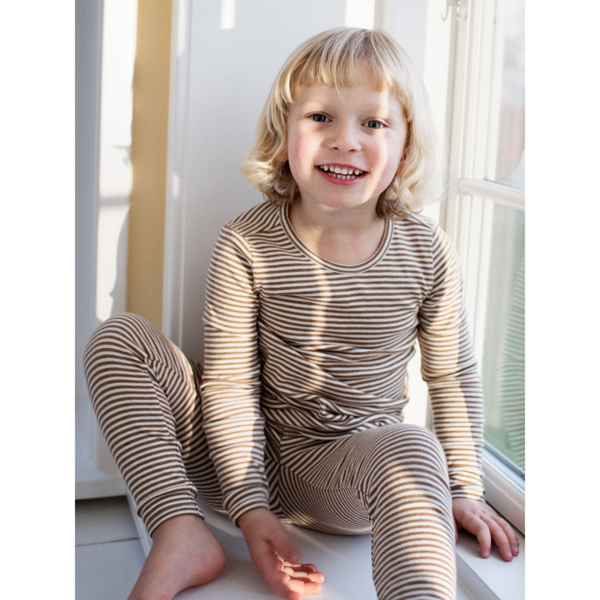 Serendipity Almond/Offwhite Leggings Stripe