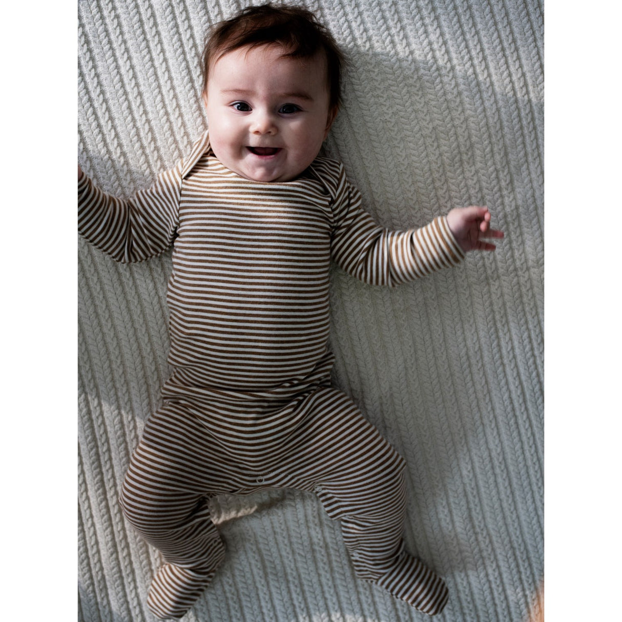Serendipity Almond/Offwhite Baby Suit Stripe
