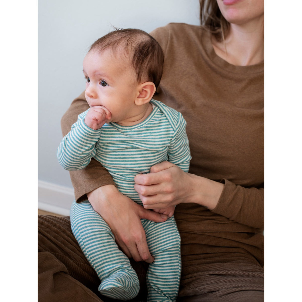 Serendipity Nile/Offwhite Baby Suit Stripe