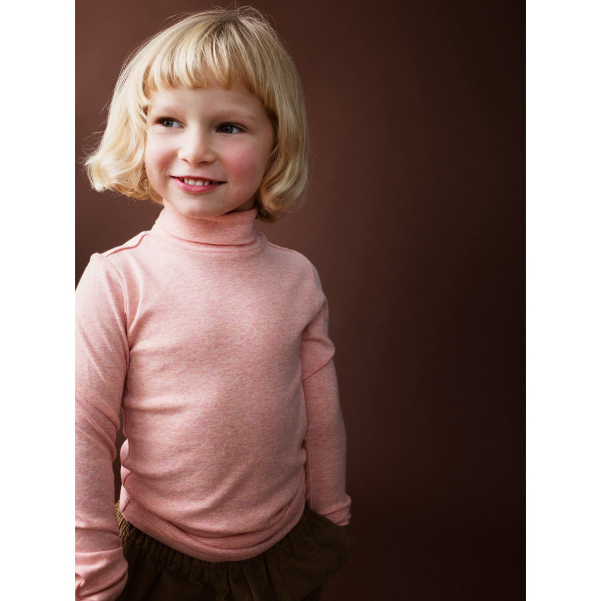 Serendipity Coral Turtleneck Blouse