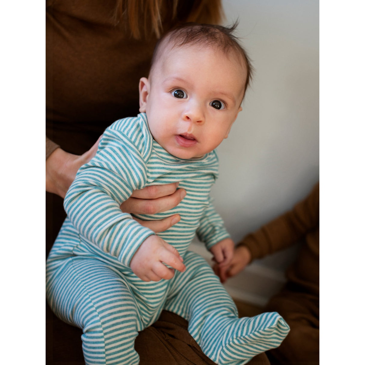 Serendipity Nile/Offwhite Baby Suit Stripe