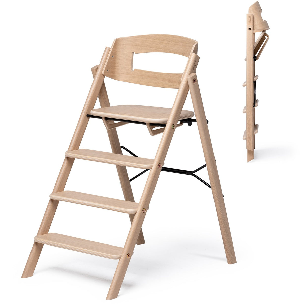 KAOS Natural Klapp High Chair Oak