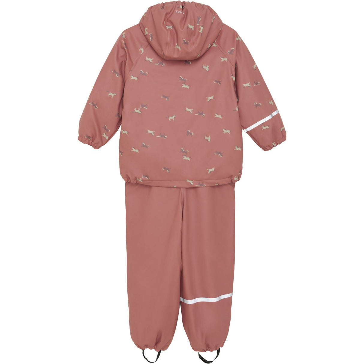 CeLaVi Brick Dust Rainwear Set Aop W. Fleece