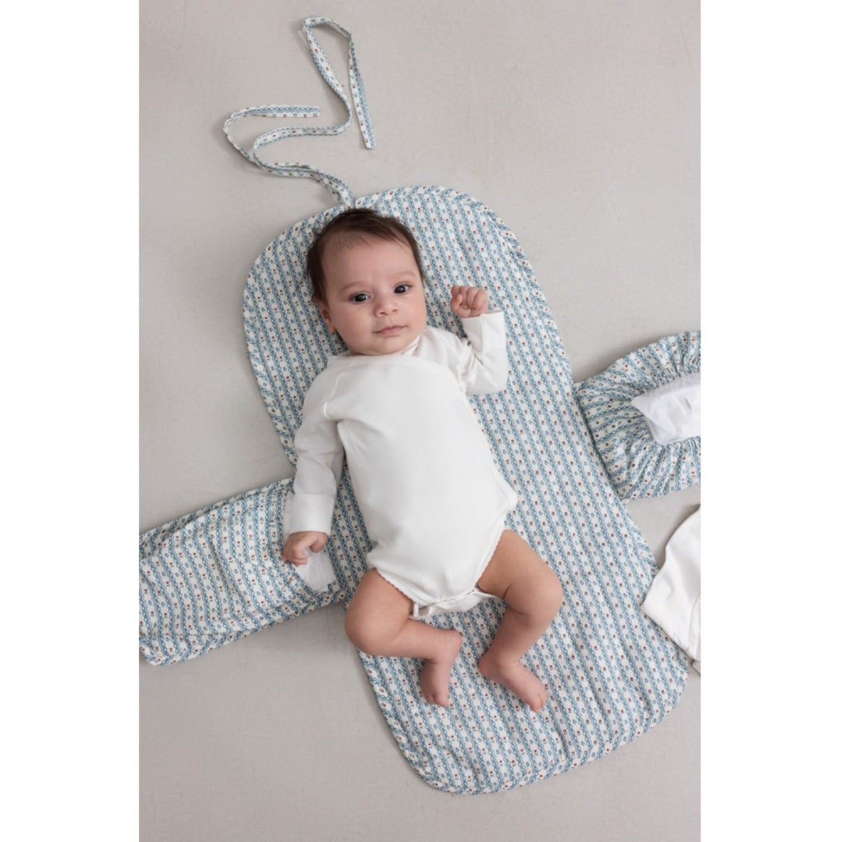 MarMar Cotton Percale Home Floral Stripe Changing Mat