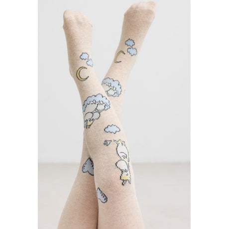 MarMar Tights Jacquard Beige Mel. Moomin Tights Jacquard