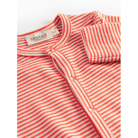 MarMar Modal Fine Rib Red Stripe Ruka Onesies