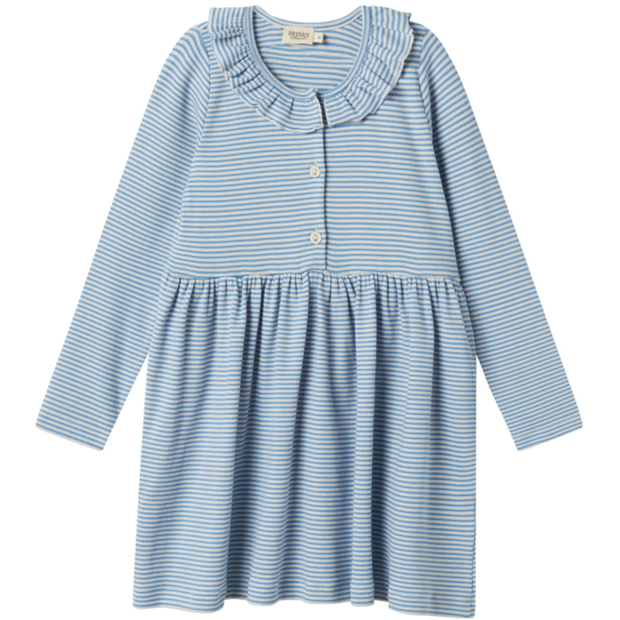 MarMar Modal Fine Rib Blue Stripe Dama LS Dress
