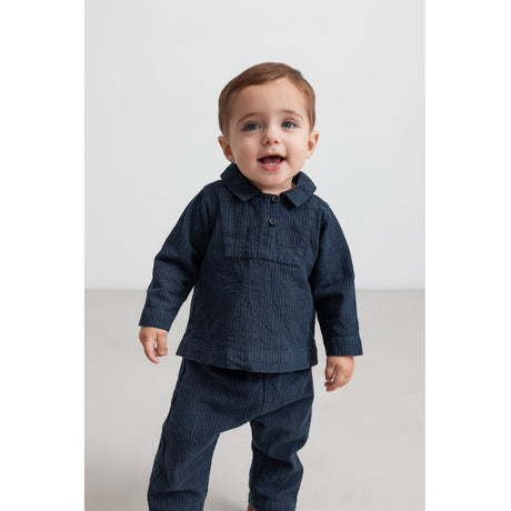 MarMar Chambray Dark Blue Stripe Tovas Blouse