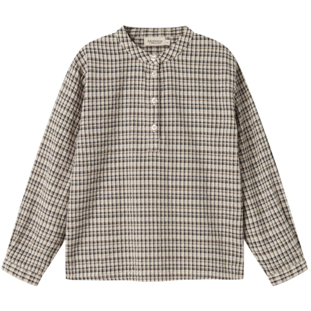 MarMar Seersucker Check Pilot Navy Check Tokyo Shirt