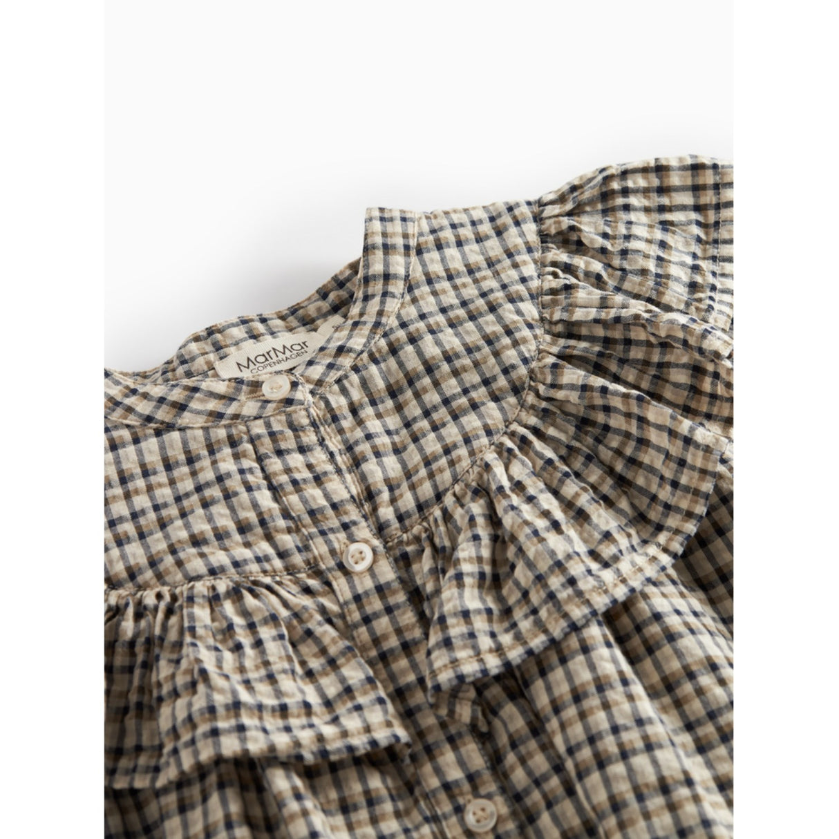 MarMar Seersucker Check Pilot Navy Check Dalina Dress