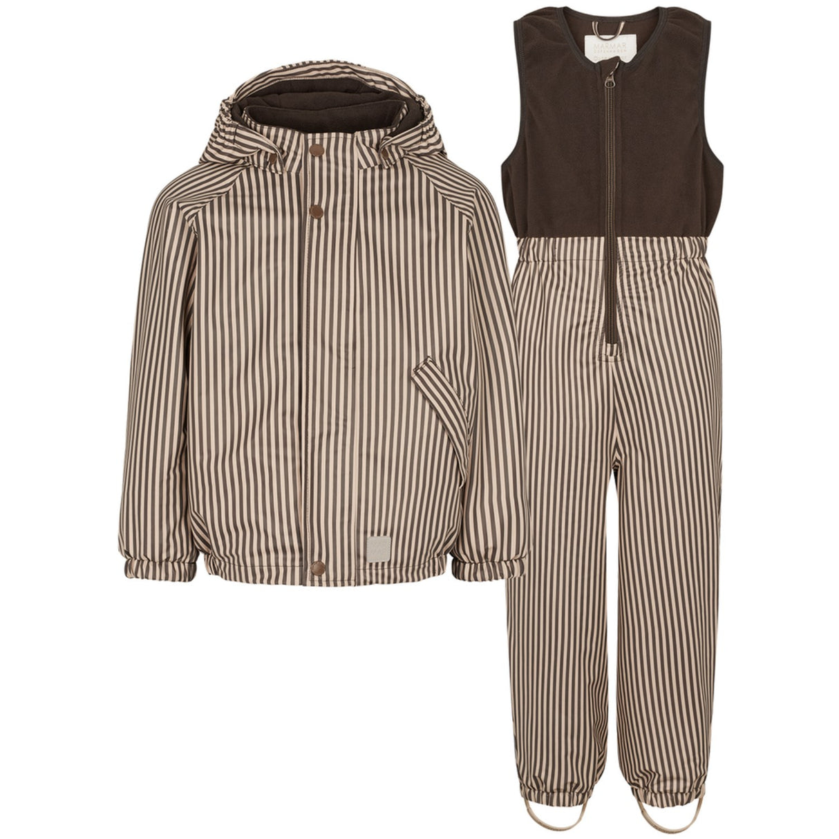MarMar Rainwear Fleece Brown Stripe Obo Set