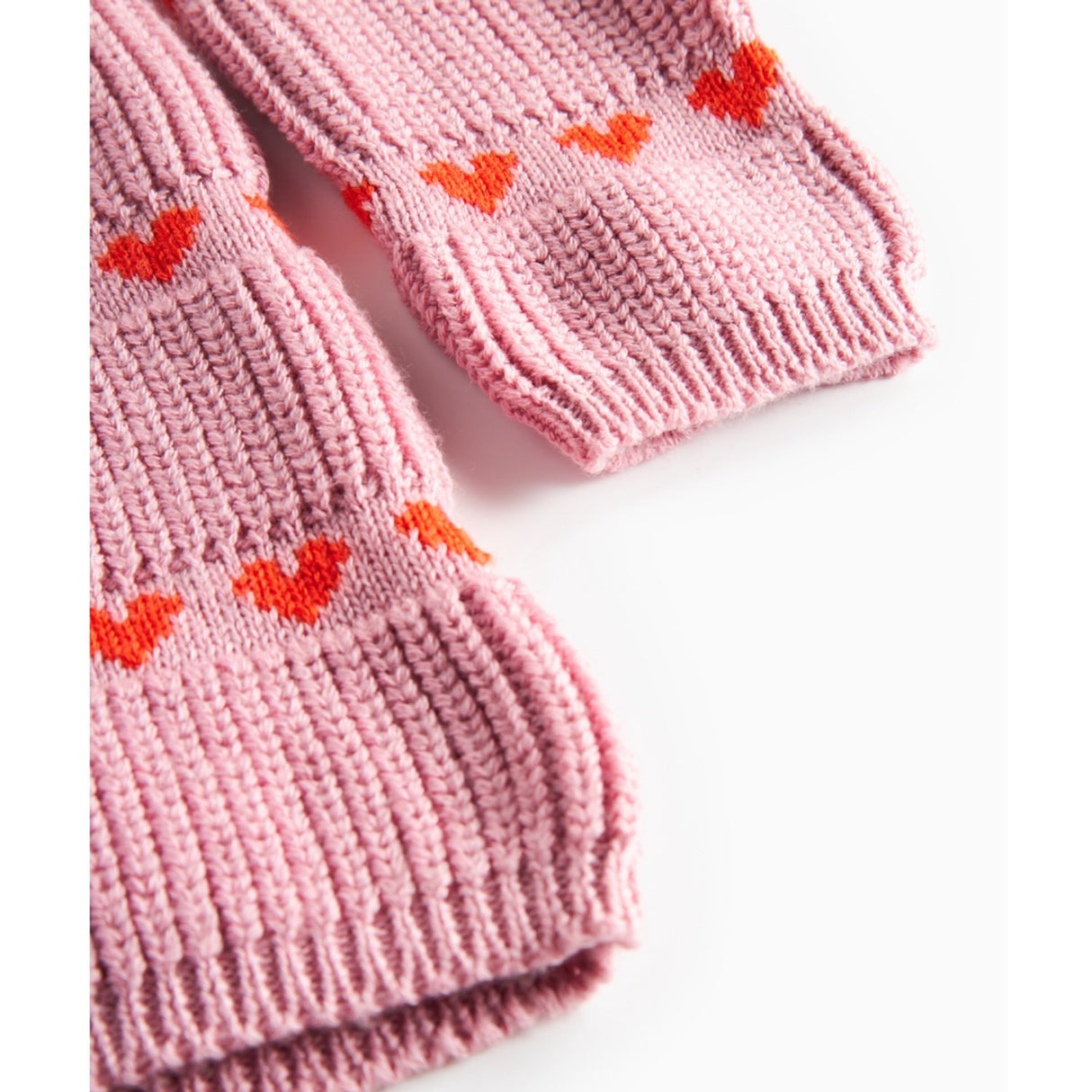 MarMar Light Cotton Wool Pattern Soft Berry Hearts Daso Knit Dress