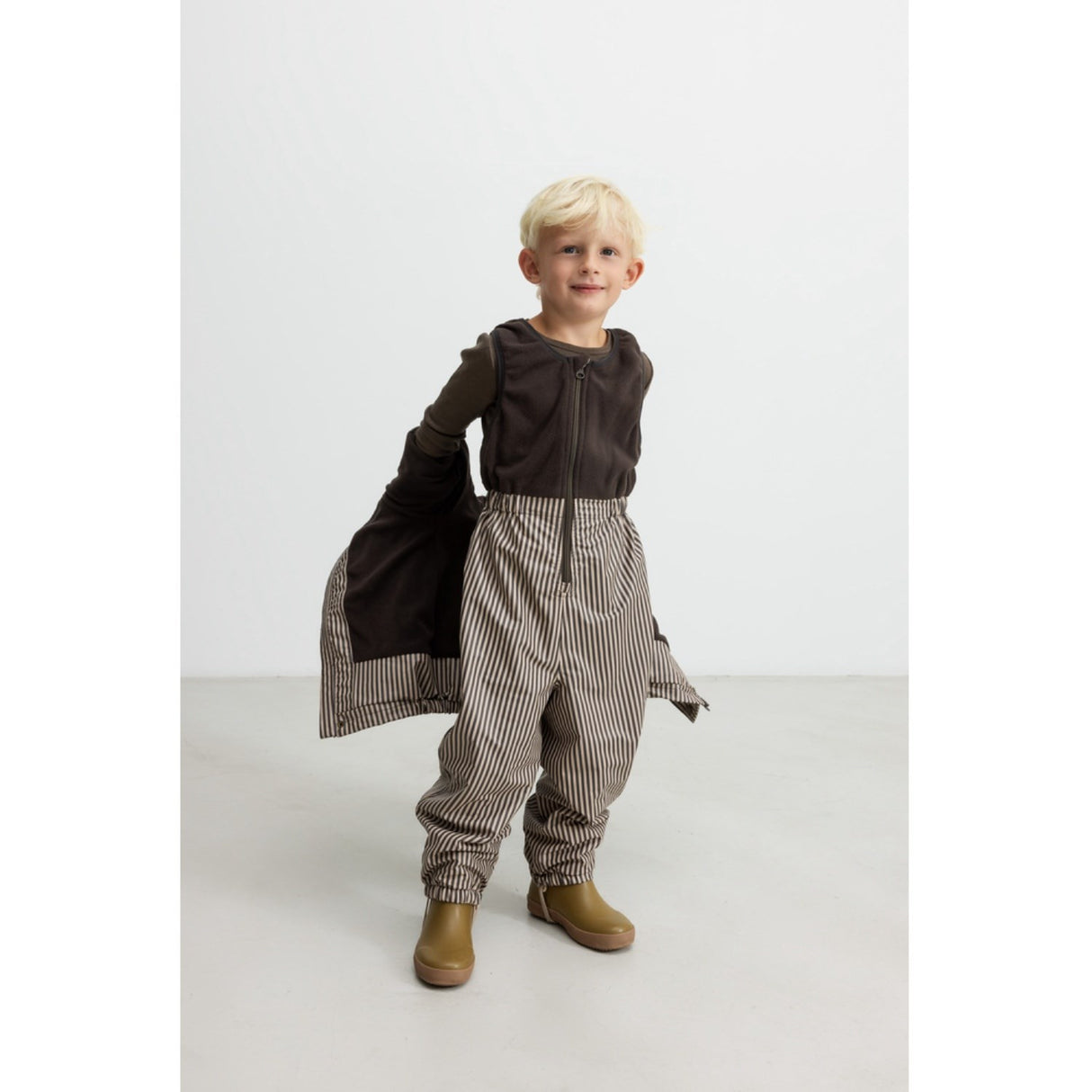 MarMar Rainwear Fleece Brown Stripe Obo Set