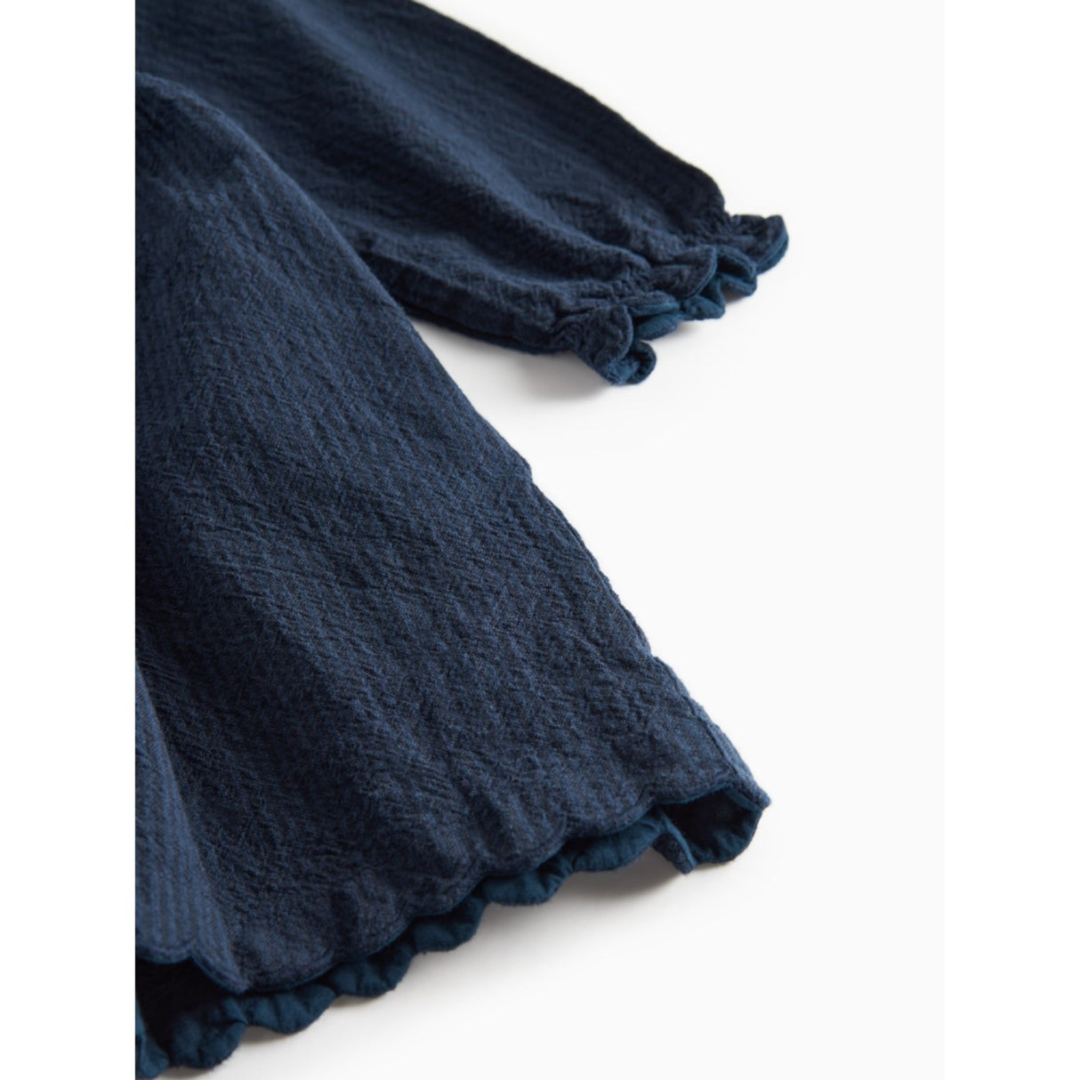 MarMar Chambray Dark Blue Stripe Dagmara Scallop Dress