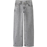 Name It Light Grey Denim Heart Studs Nkfrose Wide Jeans 5503-Ya N