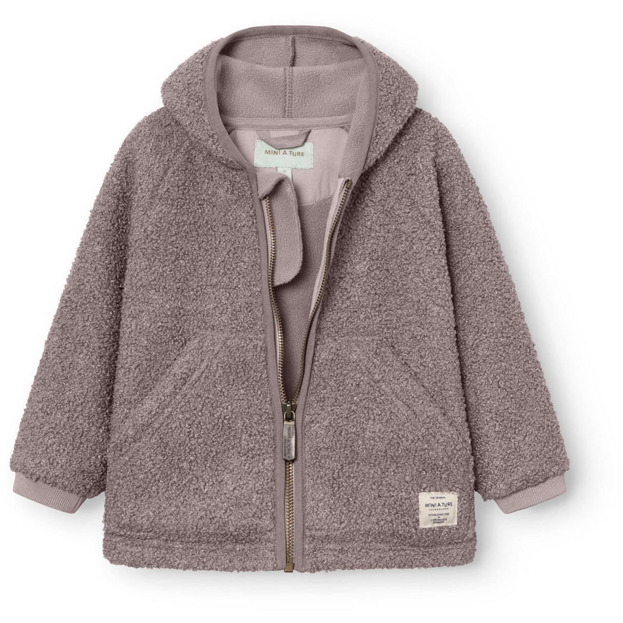 Mini A ture Zinc Purple Matliff Teddyfleece Jacket. GRS