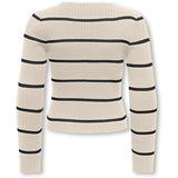 kids ONLY Whitecap Gray Black Kogibi Ls Rib Boatneck Cp Knt