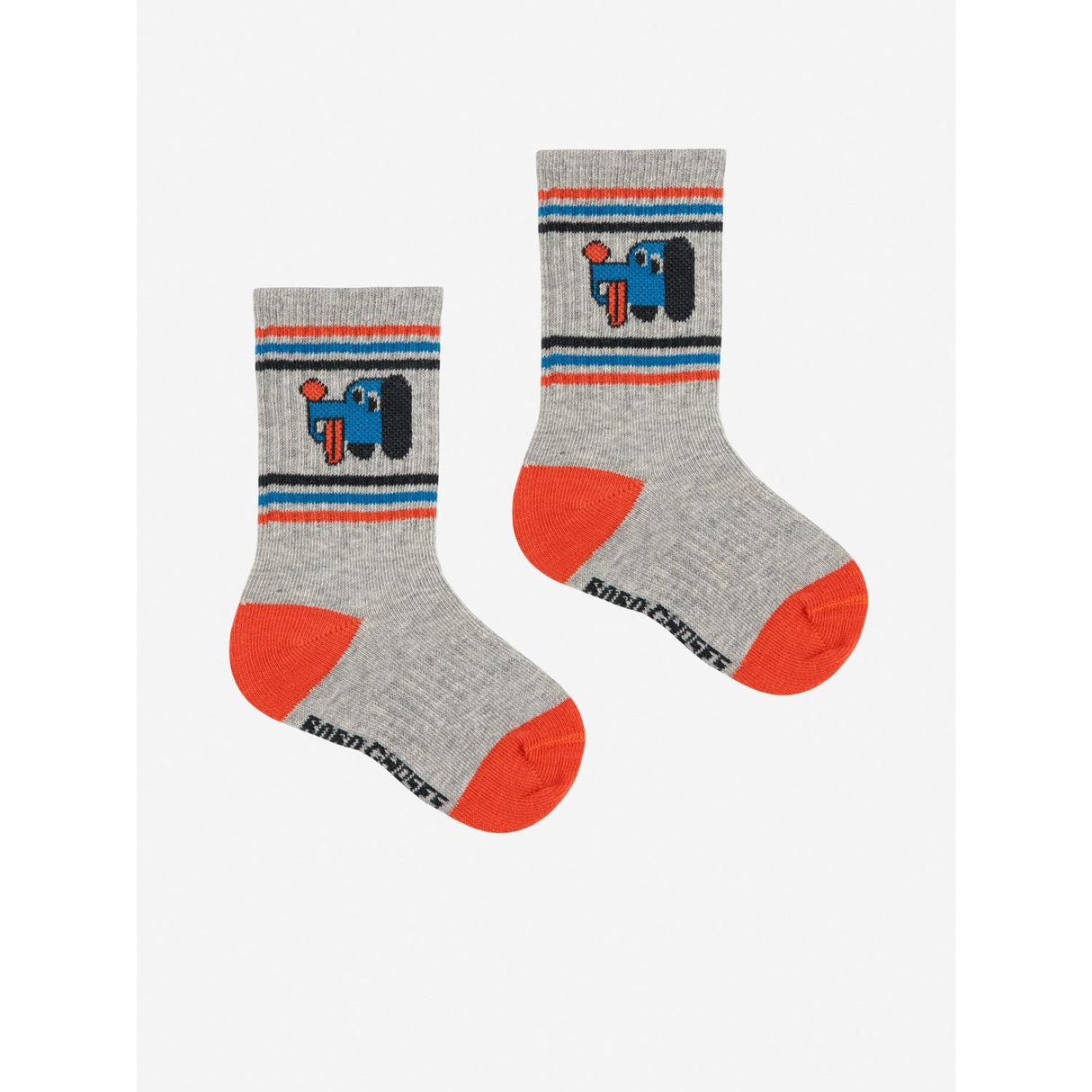 Bobo Choses Light Heather Grey Doggy Mate Short Socks
