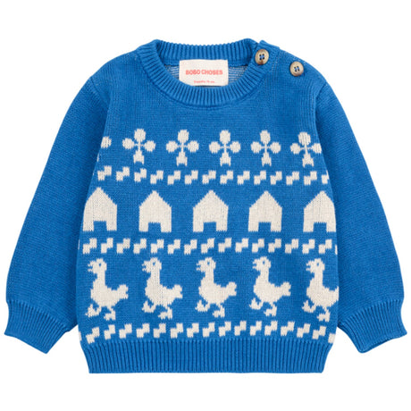 Bobo Choses Blue Farm Jaquard Jumper