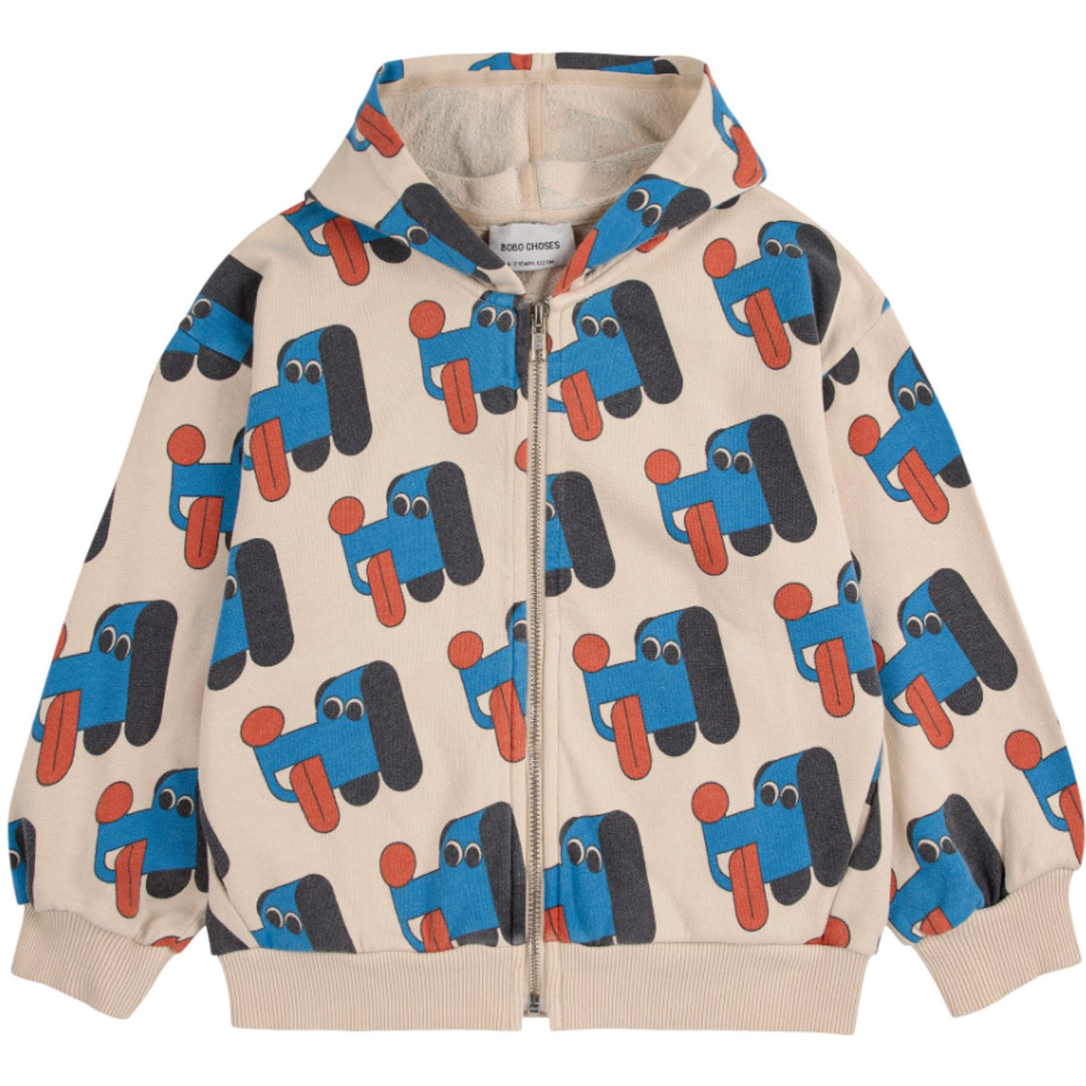 Bobo Choses Offwhite Doggy Mate All Over Zipped Hoodie