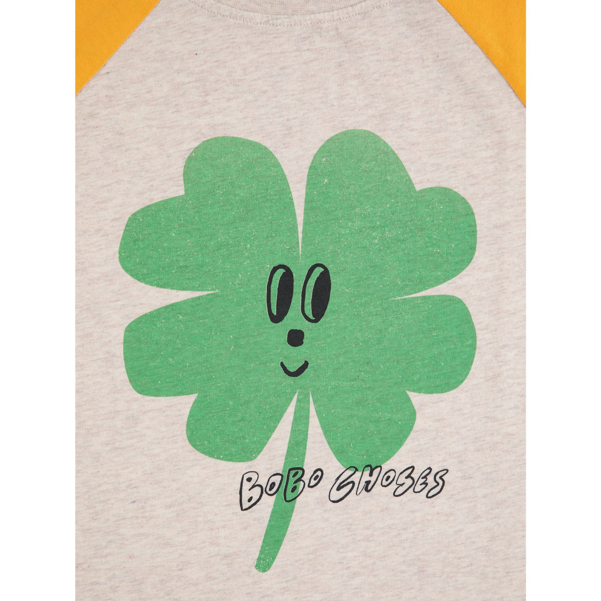 Bobo Choses Yellow Lucky Clover Ranglan Sleeves T-Shirt