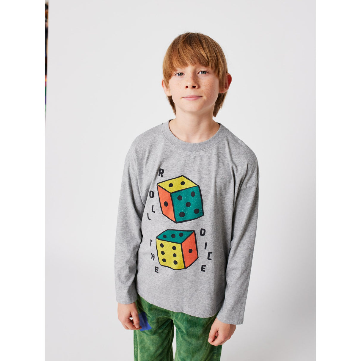 Bobo Choses Heather Grey Roll The Dice T-Shirt