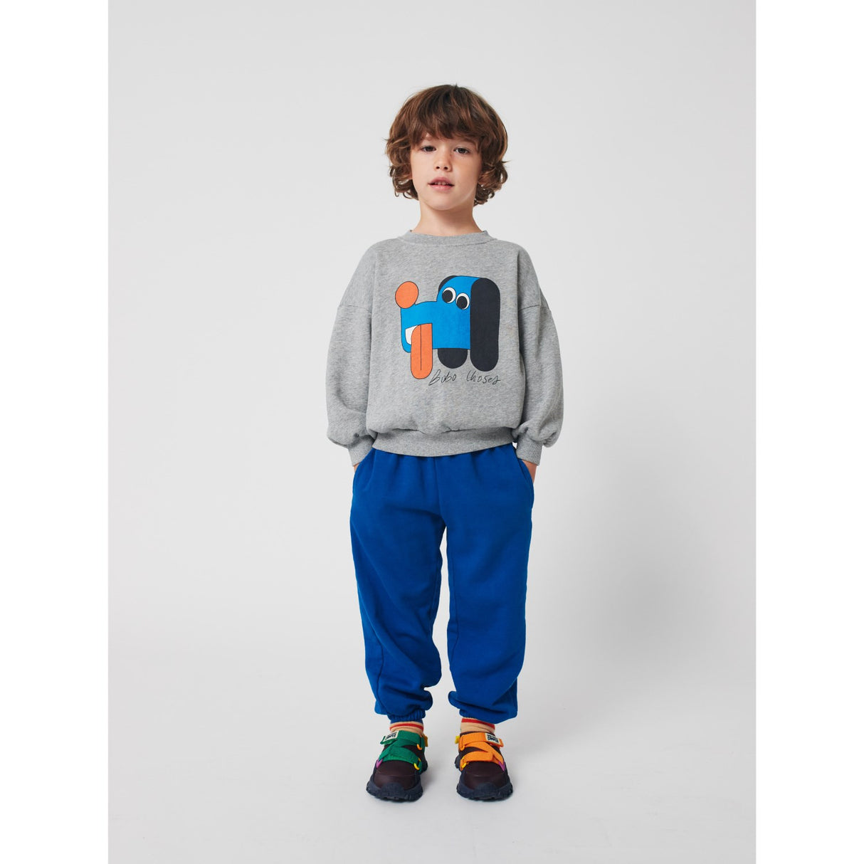Bobo Choses Heather Grey Doggy Mate Sweatshirt