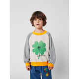 Bobo Choses Heather Grey Lucky Clover Ranglan Sweatshirt