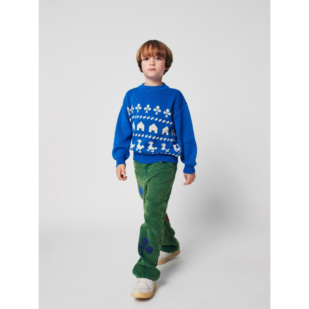 Bobo Choses Blue Farm Jacquard Jumper