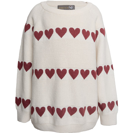 Hanevild Ivory Red Heart Blouse