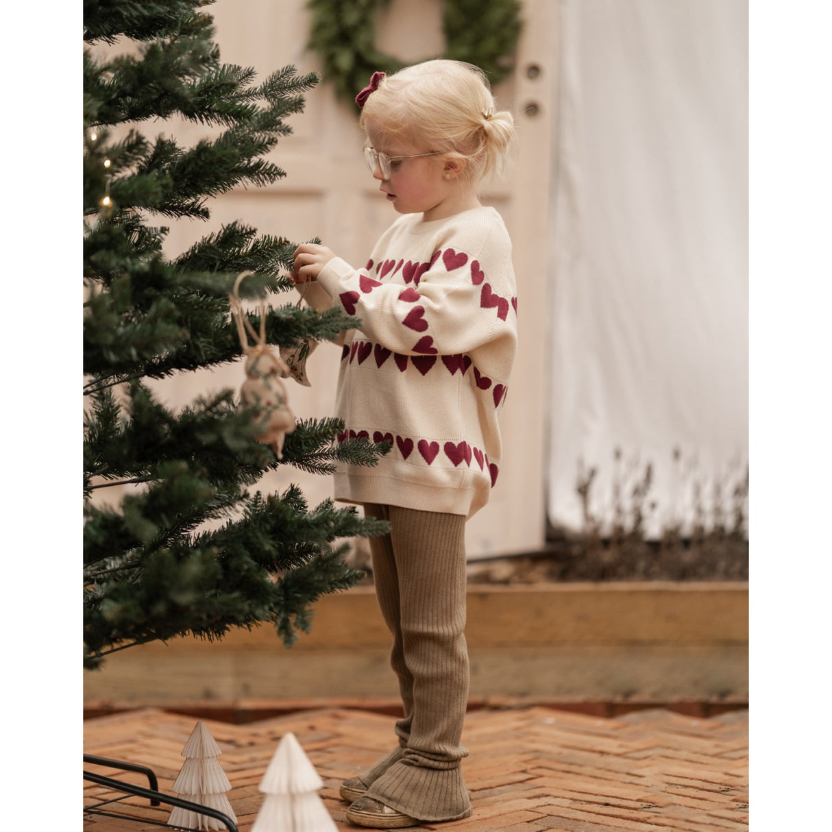 Hanevild Ivory Red Heart Blouse