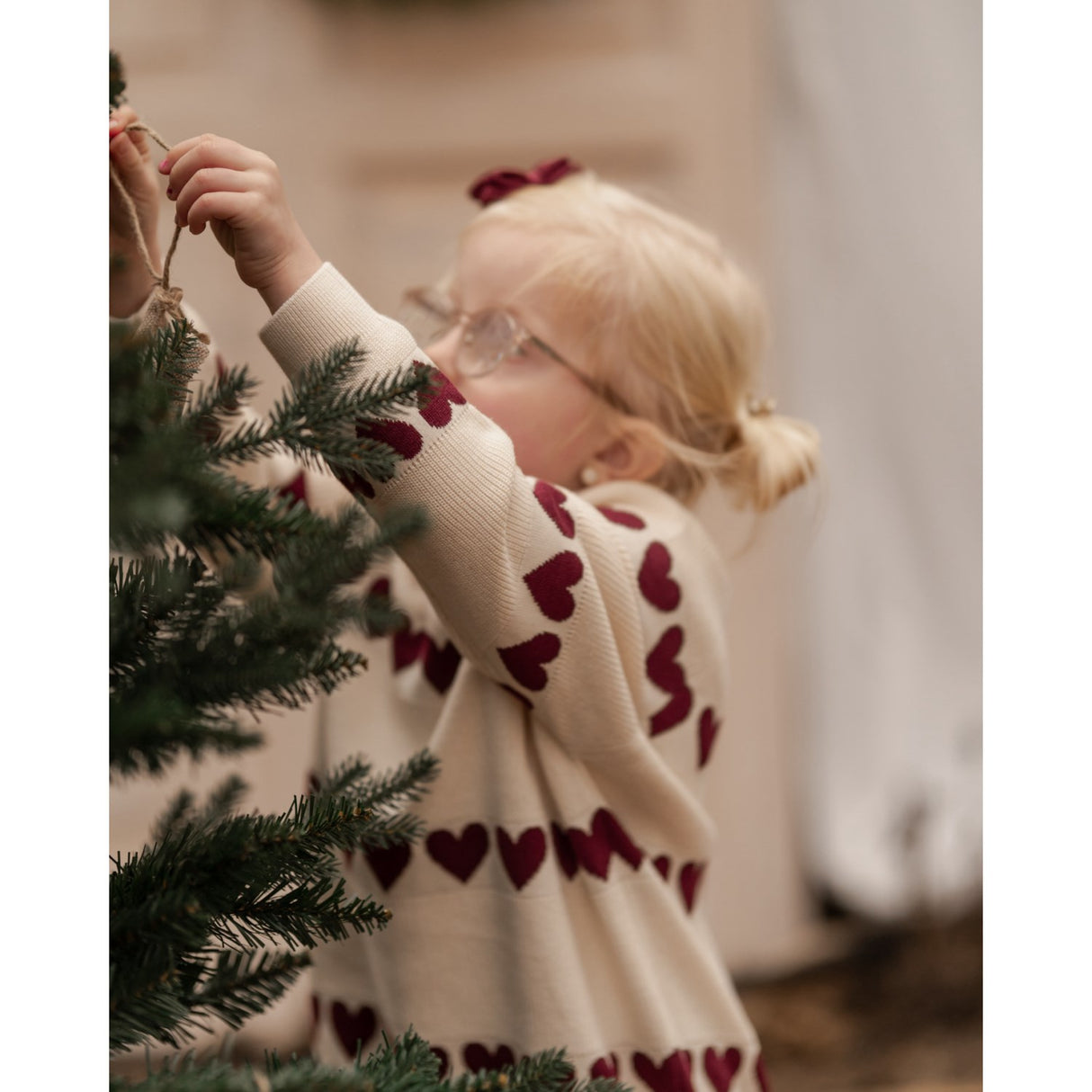 Hanevild Ivory Red Heart Blouse