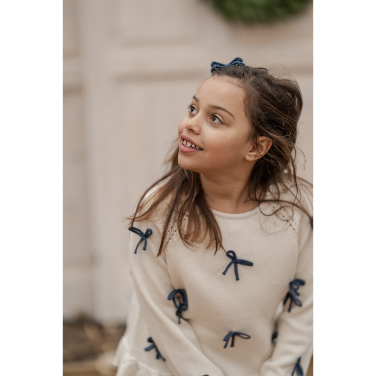 Hanevild Ivory More Bows Sweater