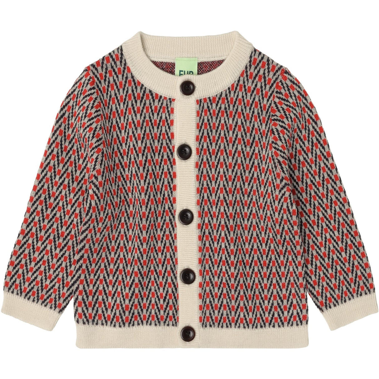 FUB Ecru Baby Herringbone Cardigan