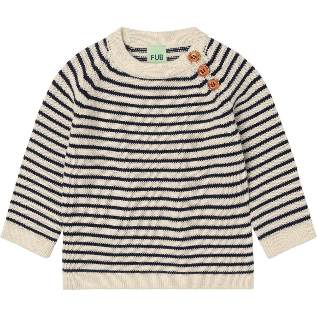 FUB Ecru/Dark Navy Baby Sweater
