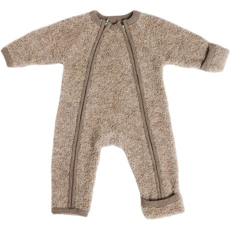 Smallstuff Natur Melange Jumpsuit With Zipper Bouclé Merino Wool