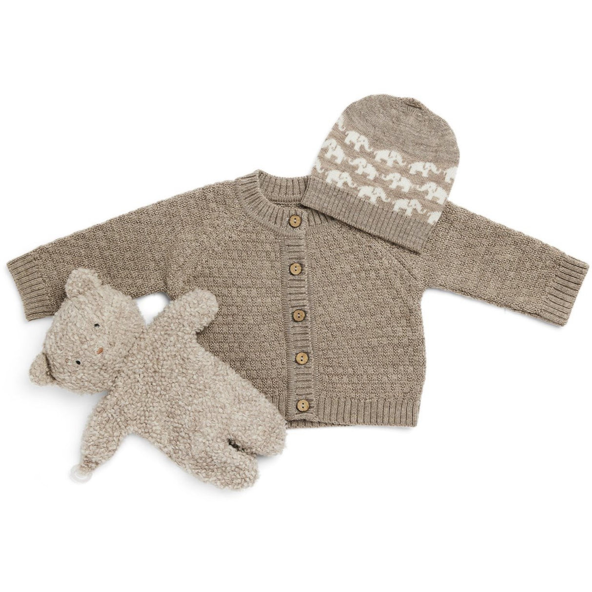 Smallstuff Nature Melange Cardigan Square Knit Merino Wool