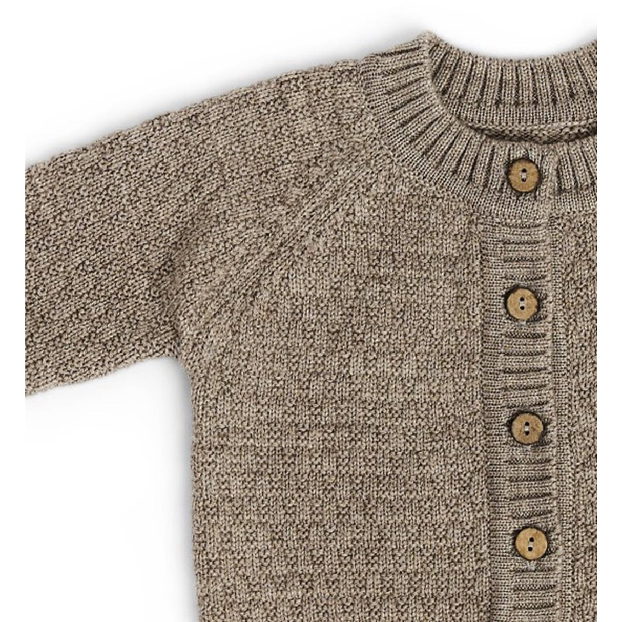 Smallstuff Nature Melange Cardigan Square Knit Merino Wool