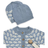 Smallstuff Blue Cardigan Ao Elephants Merino Wool