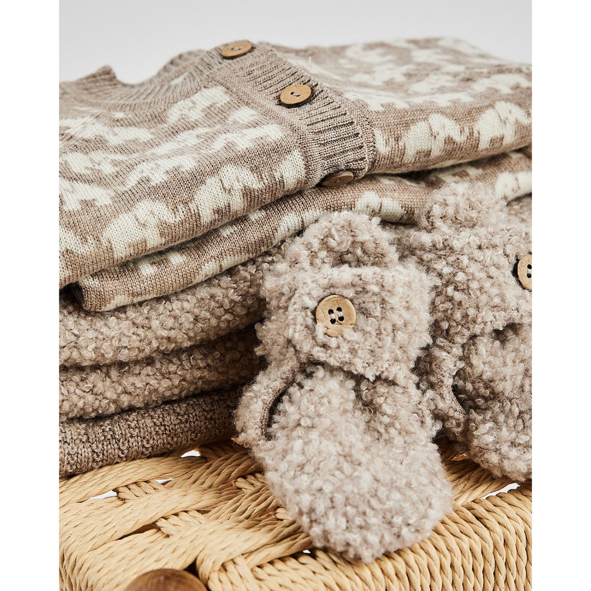 Smallstuff Nature Melange Cardigan Ao Elephants Merino Wool