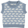 Smallstuff Blue Vest Ao Elephants Merino Wool