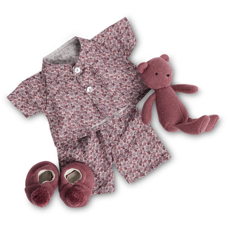 Smallstuff Doll Clothing Flower Pyjamas With Slippers & Teddy