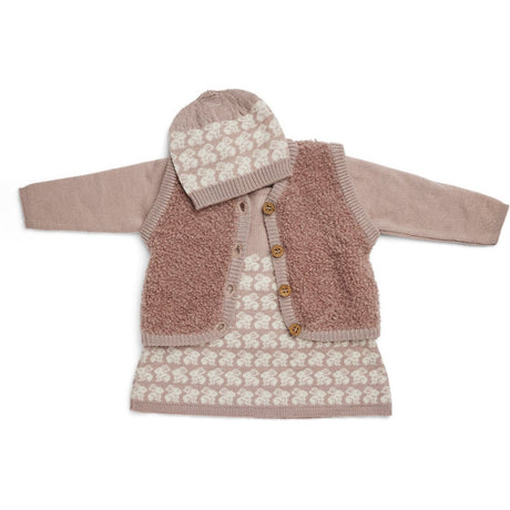 Smallstuff Rose Vest With Buttons Bouclé Merino Wool