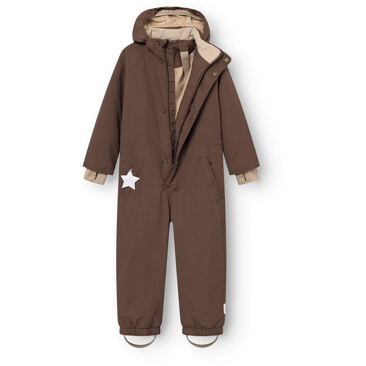 Mini A ture Chestnut Brown Matwanni Fleece Lined Snowsuit. GRS