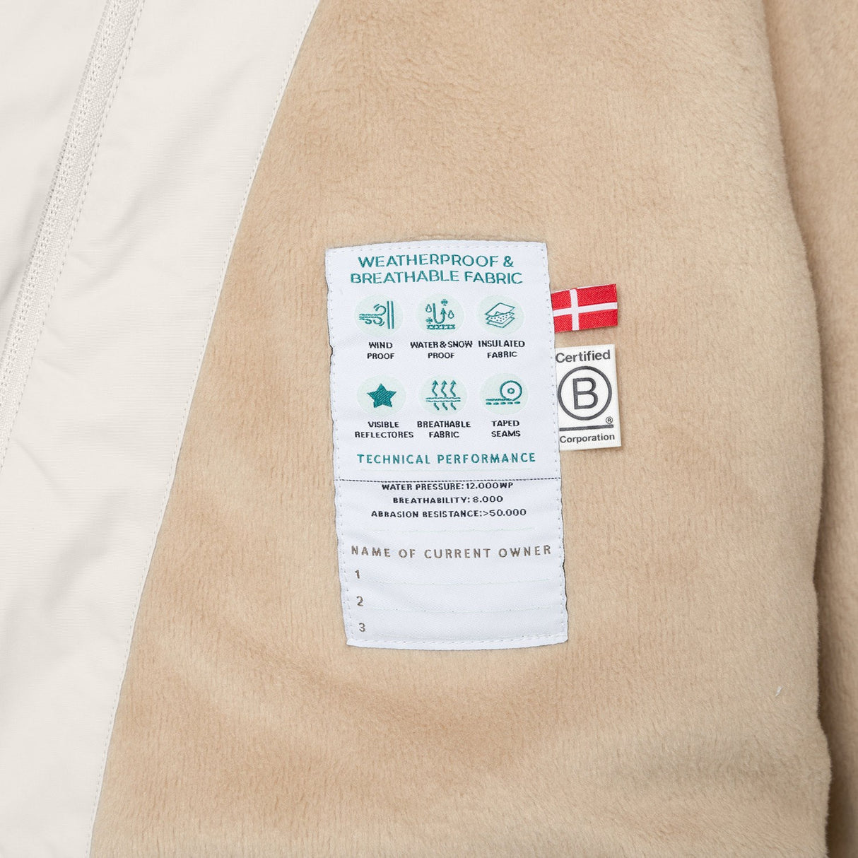 Mini A ture Angora Cream Matwang Fleece Lined Winter Jacket. GRS