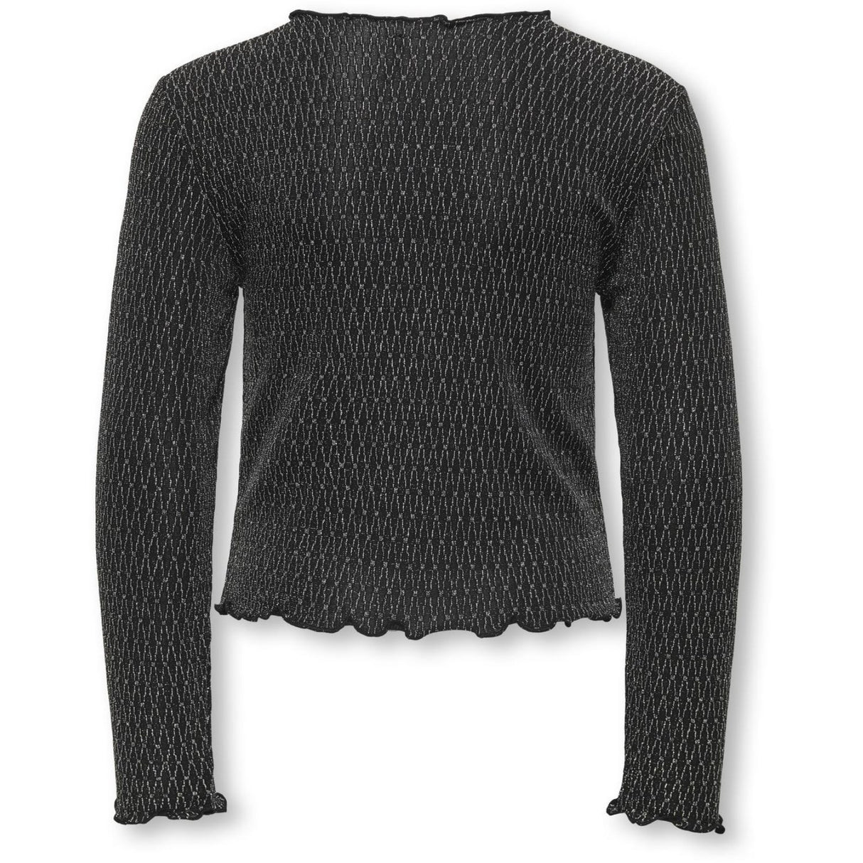 kids ONLY Black Lurex Silver/Harlekin Kogqueen L/S Glitter Top Bf Jrs
