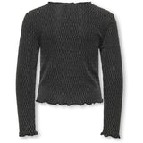 kids ONLY Black Lurex Silver/Harlekin Kogqueen L/S Glitter Top Bf Jrs