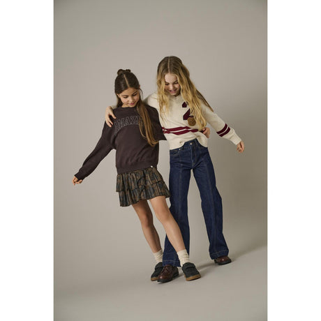 kids ONLY Birch Badge/Cabernet Kogjanny Life L/S Varsity V-Neck Knt