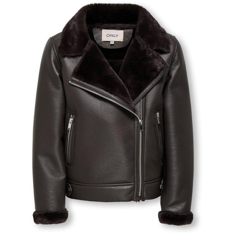 kids ONLY Black Coffee Kogstarry Bonded Teddy Jacket Otw